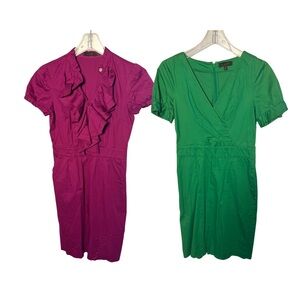 Lot of Two Fitted Corpcore Going Out Mini Dresses Size‎ 2 Career Brunch Vibrant